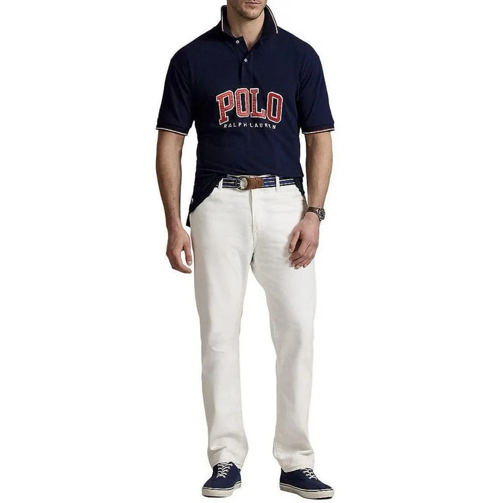 Polo Ralph Lauren‎ Polo Shirt Spell Out Mens Small Red White Blue Pony Americana